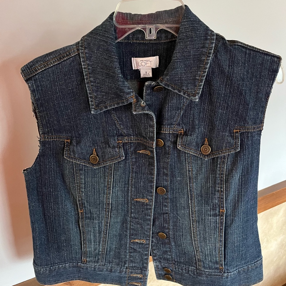 LOFT Dark Blue Denim Vest